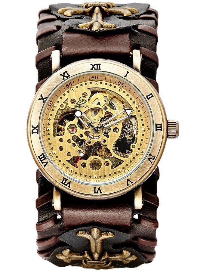 Shenhua Watches for Men Watch Leather Strap Luxury Luminous Water Resistant Automatic Mechanical Wristwatch - Image 1